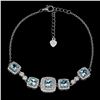 Image 2 : Cushion Sky Blue Topaz 5mm Cz White Gold Plate 925 Sterling Silver Bracelet 8.5 inches