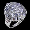 Image 2 : Unheated Round Tanzanite Rhodolite Garnet 14 k White Gold Plated 925 Sterling Silver Ring Size 7