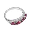 Image 3 : Oval Red Ruby 5x3mm Cz 14K White Gold Plate 925 Sterling Silver Ring Size 6