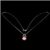 Image 3 : Unheated Oval Pink Opal 9x7mm Rhodolite Garnet 925 Sterling Silver Necklace 18 inces