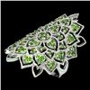 Image 2 : Unheated Round Chrome Diopside 14K White Gold Plate 925 Sterling Silver Ring 8