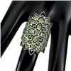 Image 3 : Unheated Round Chrome Diopside 14K White Gold Plate 925 Sterling Silver Ring 8