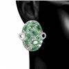Image 2 : Unheated Oval Green Emerald 6x4mm Simulated Cz 14 k White Gold Plated 925 Sterling Silver Earrings