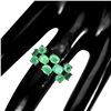 Image 3 : Unheated Oval Emerald 5x4mm 14K White Gold Plate 925 Sterling Silver Ring 7