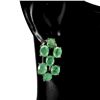 Image 2 : Unheated Oval Emerald 5x4mm 14K White Gold Plate 925 Sterling Silver Earrings