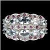 Image 1 : Unheated Oval Aquamarine Ruby 14k White Gold Plate 925 Sterling Silver Ring 9