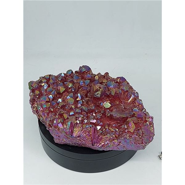TITANIUM RAINBOW AURA QUARTZ  - predominantly red - burgundy