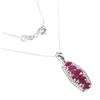 Image 1 : Heated Oval Red Ruby 6x4mm Simulated Cz 14 k White Gold Plated 925 Sterling Silver Necklace 18 Inche