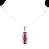 Image 2 : Heated Oval Red Ruby 6x4mm Simulated Cz 14 k White Gold Plated 925 Sterling Silver Necklace 18 Inche