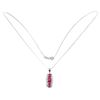 Image 3 : Heated Oval Red Ruby 6x4mm Simulated Cz 14 k White Gold Plated 925 Sterling Silver Necklace 18 Inche