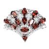Image 1 : Unheated Oval Red Mozambique Garnet 5x3 mm  14 k White Gold Plated Cz 925 Sterling Silver Ring Size