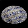 Image 1 : Unheated Round Blue Tanzanite 2.5mm White Topaz 14 k White Gold Plated 925 Sterling Silver Ring Size