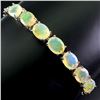 Image 2 : Unheated Oval Fire Opal Rainbow Full Flash 9x7 mm 14 k White Gold Plated 925 Sterling Silver Bracele