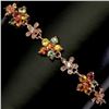 Image 1 : Round Sapphire Multi Color 3 mm Cz 14 k Rose Gold Plated 925 Sterling Silver Bracelet
