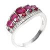 Image 2 : Heated Oval Red Ruby 6x4mm Simulated Cz 14 K White Gold Plated 925 Sterling Silver Ring Size 8
