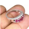 Image 3 : Heated Oval Red Ruby 6x4mm Simulated Cz 14 K White Gold Plated 925 Sterling Silver Ring Size 8