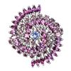 Image 1 : Unheated Marquise Rhodolite Garnet 5x2 mm Tanzanite 14 k White Gold Plated 925 Sterling Silver Ring