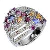 Image 2 : Unheated Pear Tanzanite 5x3 mm Rhodolite Sapphire 14 k White Gold Plated 925 Sterling Silver Ring Si