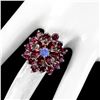 Image 3 : Unheated Oval Rhodolite Garnet 6x4 mm Tanzanite 14 k White Gold Plated 925 Sterling Silver Ring Size