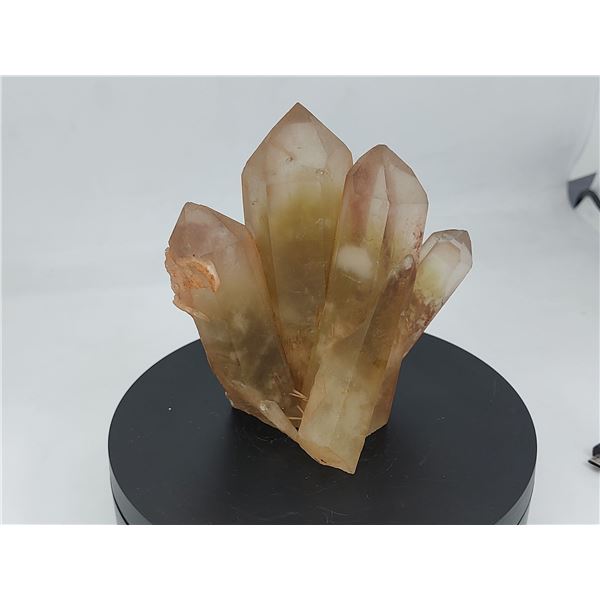 RARE FIND - CITRINE PHANTOM QUARTZ CLUSTER WITH HEMATITE GLAZING AND METHAPHYSICAL  WINDOWS