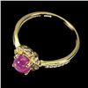 Image 3 : Heated Round Red Ruby 6mm Simulated Cz 14K Gold Plate 925 Sterling Silver Ring