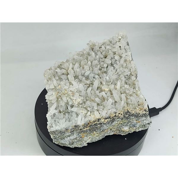 CHRYSTANTHEMUM MORIFOLIUM CRYSTAL CLUSTER IN MATRIX WITH CHALCOPYRITE AND FELDSPAR