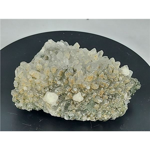 CHRYSANTHEMUM MORIFOLIUM QUARTZ CLUSTER ON MATRIX WITH PYRITE INCLUSIONS