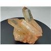 Image 4 : MAGNIFICENT CLUSTER OF LEMURIAN CRYSTALS WITH METAPHYSICAL WINDOWS, WITH IRON OXIDE ON BASE - HIGH H
