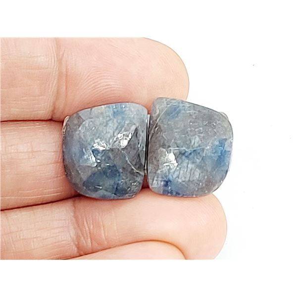 HUGE NATURAL SILVER BLUISH SHEEN ROSE-CUT SAPPHIRE 30.91 ct.