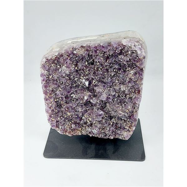 AMETHYST WITH EPIDOTE  -  Specimen on stand