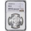 Image 1 : 1878 8TF $1 Morgan Silver Dollar Coin NGC MS63