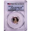 Image 1 : 2021-W Type 2 $5 Proof American Gold Eagle Coin PCGS PR70DCAM First Day of Issue