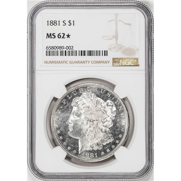 1881-S $1 Morgan Silver Dollar Coin NGC MS62* Star