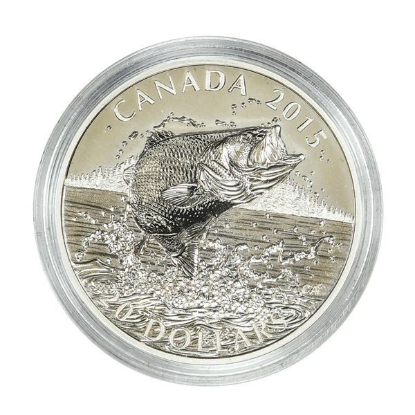 2015 Canada $20 Proof Large Mouth Bass Silver Coin with Box & COA