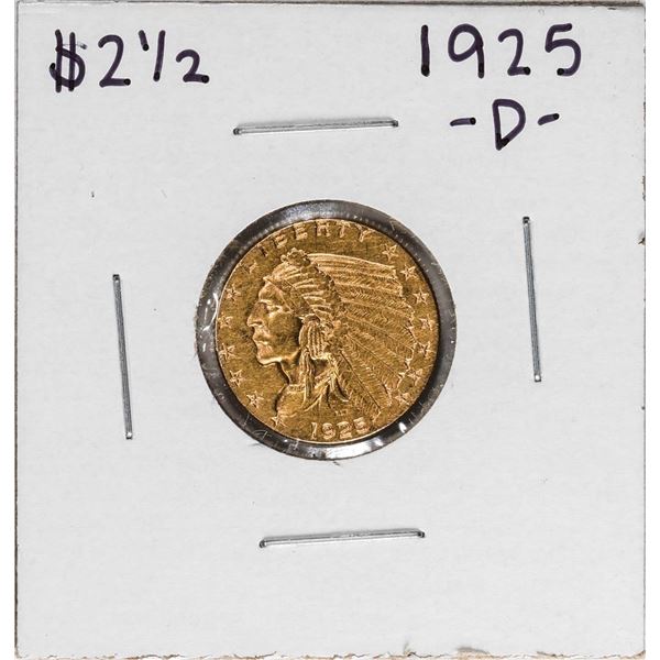 1925-D $2 1/2 Indian Head Quarter Eagle Gold Coin