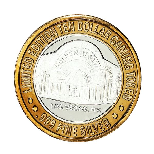 .999 Silver Golden Nugget Las Vegas, Nevada $10 Casino Limited Edition Gaming Token
