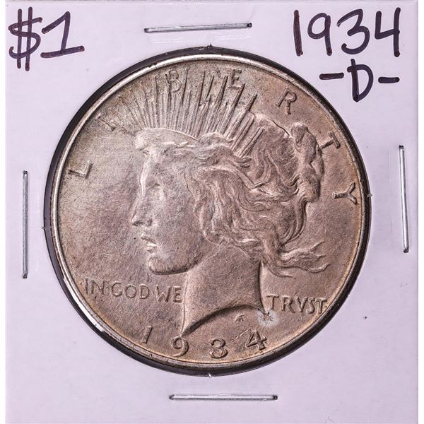 1934-D $1 Peace Silver Dollar Coin
