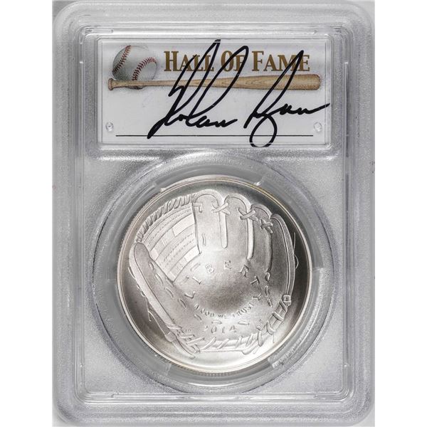 2014-P Baseball Hall of Fame Silver Dollar Coin PCGS MS70 Nolan Ryan Signature
