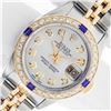 Image 1 : Rolex Ladies Two Tone Silver Diamond and Sapphire Datejust Wristwatch with Rolex Box