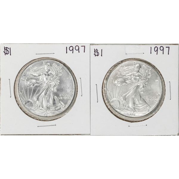 Lot of (2) 1997 $1 American Silver Eagle Coins