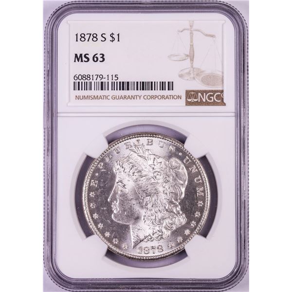 1878-S $1 Morgan Silver Dollar Coin NGC MS63