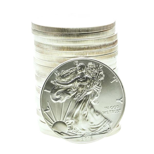 Roll of (20) 2018 Brilliant Uncirculated $1 American Silver Eagle Coins