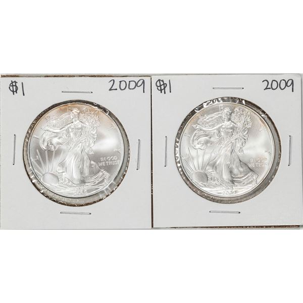 Lot of (2) 2009 $1 American Silver Eagle Coins