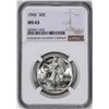 Image 1 : 1945 Walking Liberty Half Dollar Coin NGC MS63