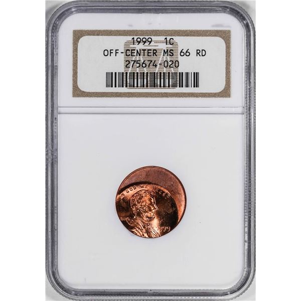 1999 Lincoln Memorial Cent Coin Mint ERROR Struck Off Center NGC MS655RD