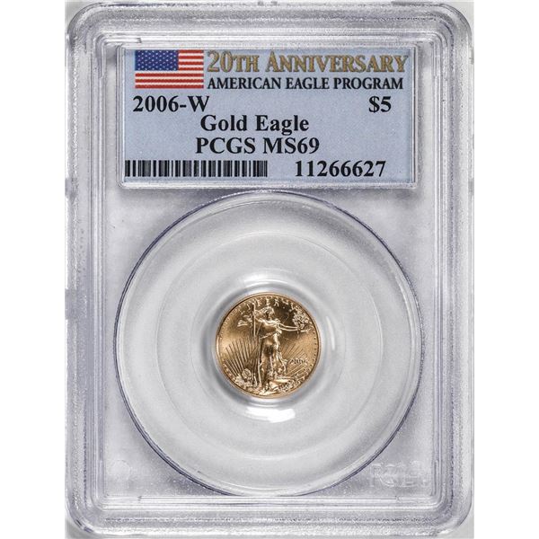 2006-W $5 Burnished American Gold Eagle Coin PCGS MS69