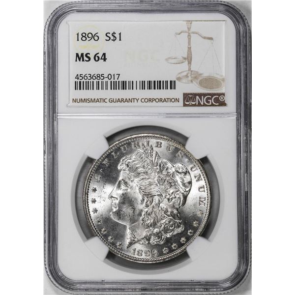 1896 $1 Morgan Silver Dollar Coin NGC MS64