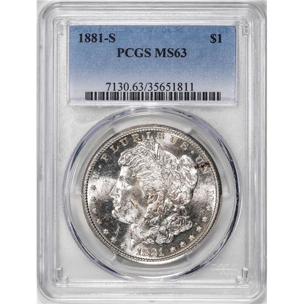 1881-S $1 Morgan Silver Dollar Coin PCGS MS63