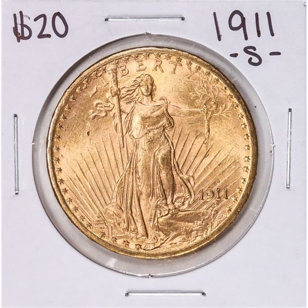 1911-S $20 St. Gaudens Double Eagle Gold Coin