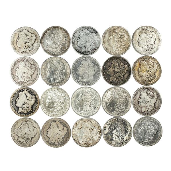Lot of (20) Pre-1921 $1 Morgan Silver Dollar Coins Culls